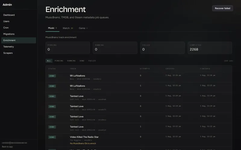 Enrichment screenshot