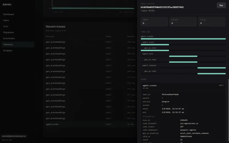 QEngine traces screenshot