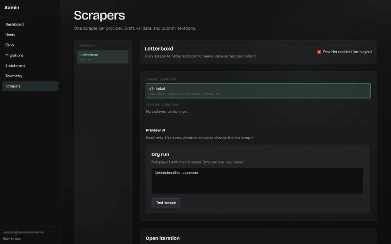 Scrapers screenshot