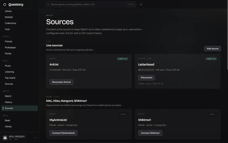 Sources screenshot